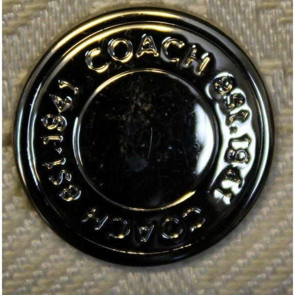 Coach Signature Zipper Wallet Wristlet ID White Folding Canvas Multiple Pocket - Picture 9 of 12